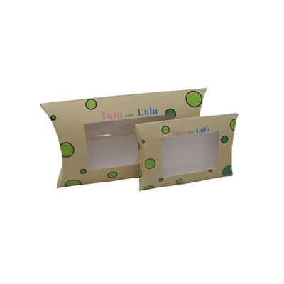 comprar Caja de papel reciclada aduana de la almohada que empaqueta con la ventana transparente online manufacture