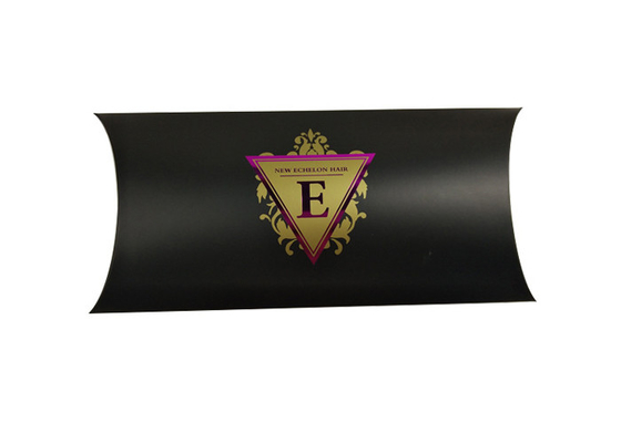 comprar Caja de papel negra de encargo de la almohada que empaqueta con el logotipo púrpura de sellado caliente online manufacture