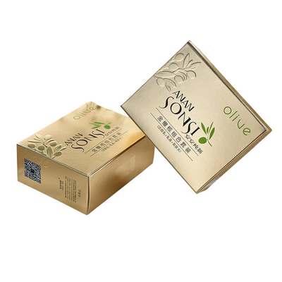 comprar Caja de papel cosmética dorada de lujo impresa que empaqueta la fábrica de cajas en relieve personalizadas online manufacture