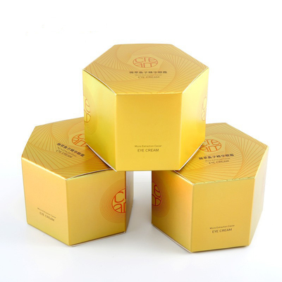 comprar Venta al por mayor de cajas de embalaje de papel holográfico hexagonal con impresión de diseño online manufacture