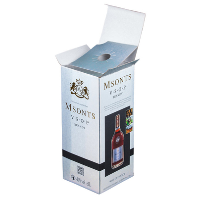 comprar Caja de regalo de papel acanalada del vino de la F-flauta de la orden con la hoja de oro que sella el logotipo online manufacture