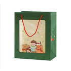 Custom Printed Paper Carrier Bags With Clear Window For Christmas Gift