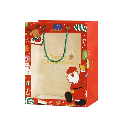 comprar La aduana imprimió las bolsas de papel con la ventana clara para el regalo de la Navidad online manufacture