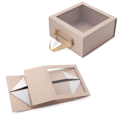 comprar Caja de regalo plegable de logotipo personalizado con cinta Bolsa de Kraft Box Embalaje Cajas de ventana de cinta online manufacture