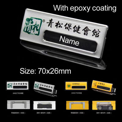 comprar Emblema de nombre de aluminio de aleación de epoxi a medida Marca de etiquetas de nombre con ventana de nombre online manufacture