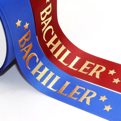 Comprar Custom Grosgrain Ribbon with Gold Foil Logo | Personalized Polyester Ribbon for Packaging Fabricación en línea