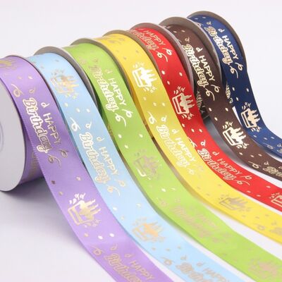 Comprar Cinta de Satén con Logo Dorado Personalizado – Cinta de Poliéster Personalizada para Empaque y Envoltura de Regalos Fabricación en línea