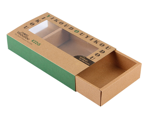 comprar Cajas de cajón de papel Kraft marrón personalizadas que empaquetan con ventana de PET al por mayor online manufacture