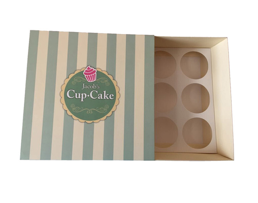 comprar Cajas de cupcakes de papel plegables personalizadas al por mayor con proveedor de bandeja de papel en el interior online manufacture