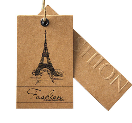 comprar Papel impreso de encargo Hang Tags de Brown Kraft para la ropa con el logotipo grabado en relieve online manufacture