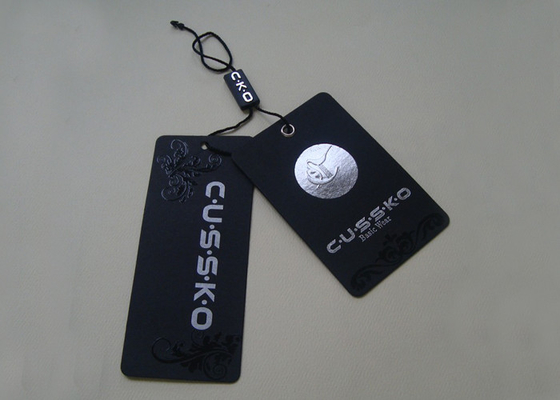 comprar Logotipo de capa ULTRAVIOLETA impreso de la hoja de plata de Hang Tags For Clothing Line de la etiqueta plástica de papel del sello online manufacture