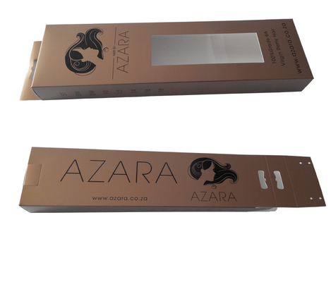 comprar La aduana recicló las cajas de empaquetado de papel imprime con la ventana para la extensión del pelo online manufacture
