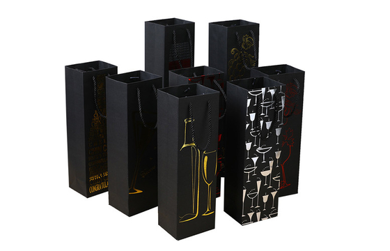 comprar La aduana imprimió bolsos de papel gruesos del licor del vino empaqueta el fabricante al por mayor online manufacture