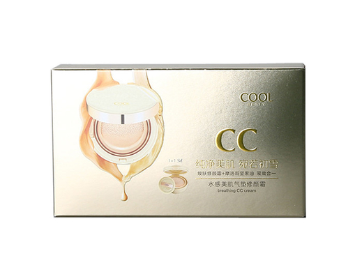 Un buen precio. Impresión de caja de papel dorada de lujo personalizada con fábrica de logotipo en relieve para crema CC en línea