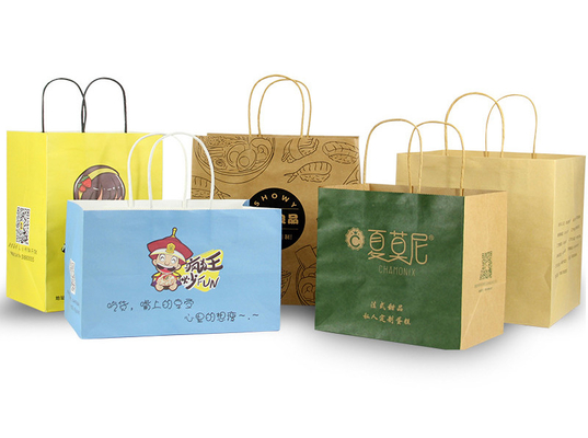 Un buen precio. Bolsas de papel impresas de encargo al por mayor Pacakging de Kraft para la entrega Fctory de la comida en línea
