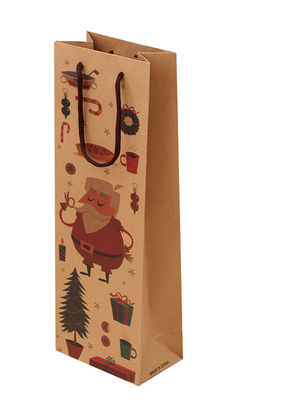 Brown impreso de encargo que el regalo de papel del vino de Kraft empaqueta con algodón dirige a granel