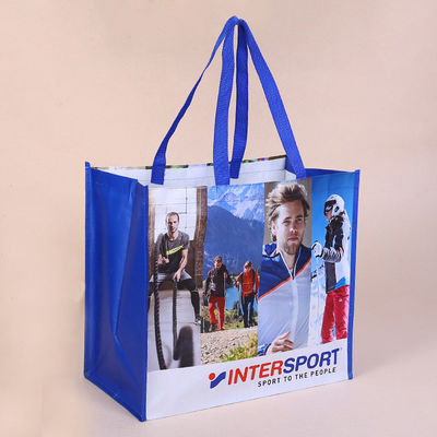 Un buen precio. Bolsas tejidas laminadas de PP con logotipo Reutilizables Bolsas de compras tejidas de BOPP con mango en línea