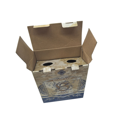 Un buen precio. Paquete de papel acanalado de un sólo recinto impreso de las botellas del gemelo de Tuck Top Auto Bottom Box en línea