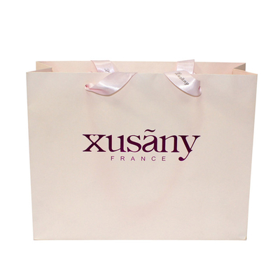 Un buen precio. Logotipo de lujo impreso aduana promocional de Tote Bags With Purple Foil del euro del papel en línea