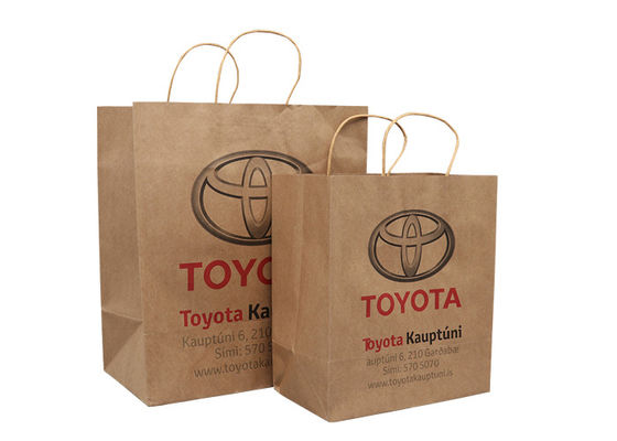 Bolsos que hacen compras de papel respetuosos del medio ambiente de encargo de Brown Kraft con Logo Printing Supplier